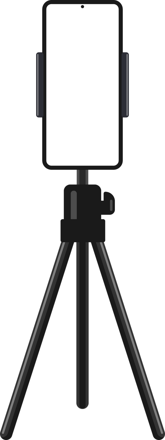 Smart Phone Vertical on Tripod Isolated Illustration